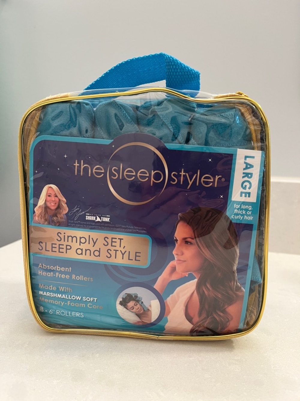 The Sleep Styler Large Heat-Free Rollers in Teal – Overnight Voluminous Curls
